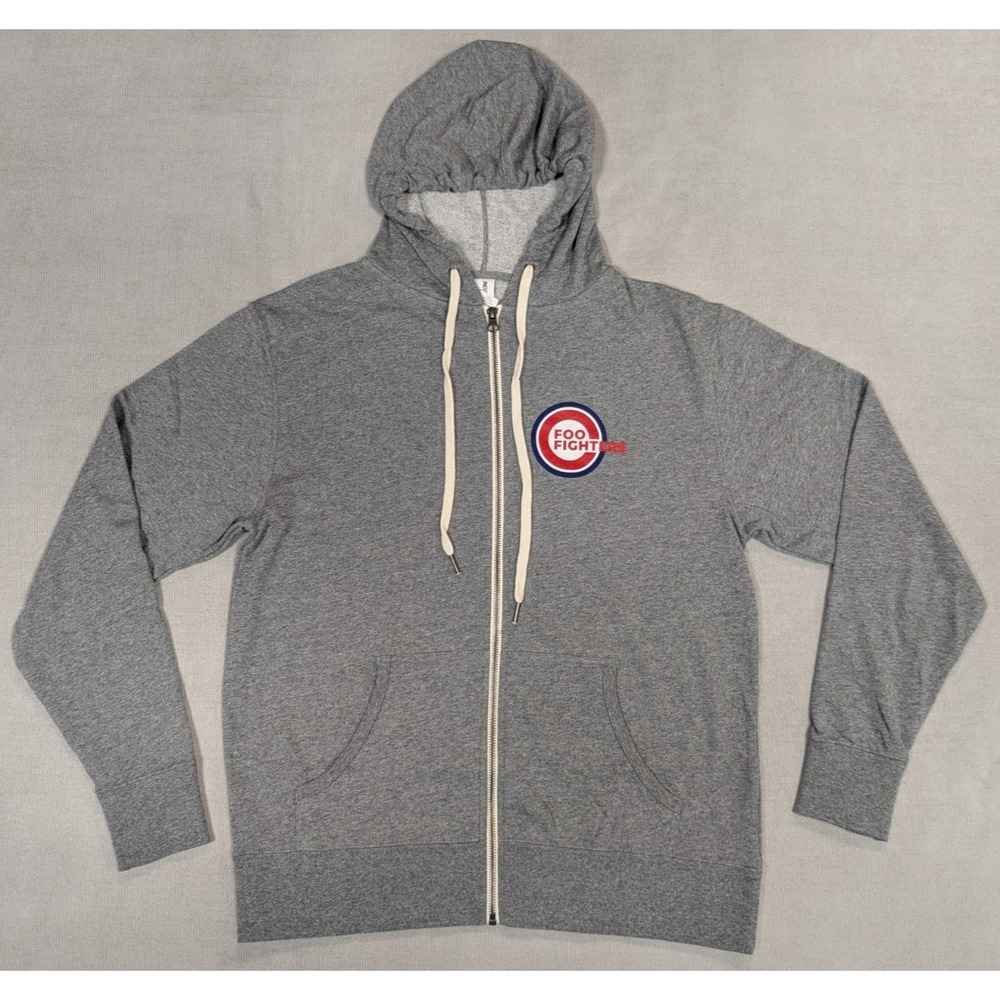 Foo Fighters Hoodie Mens Medium Gray Rock Band Tour Chicago Zip Sweatshirt
